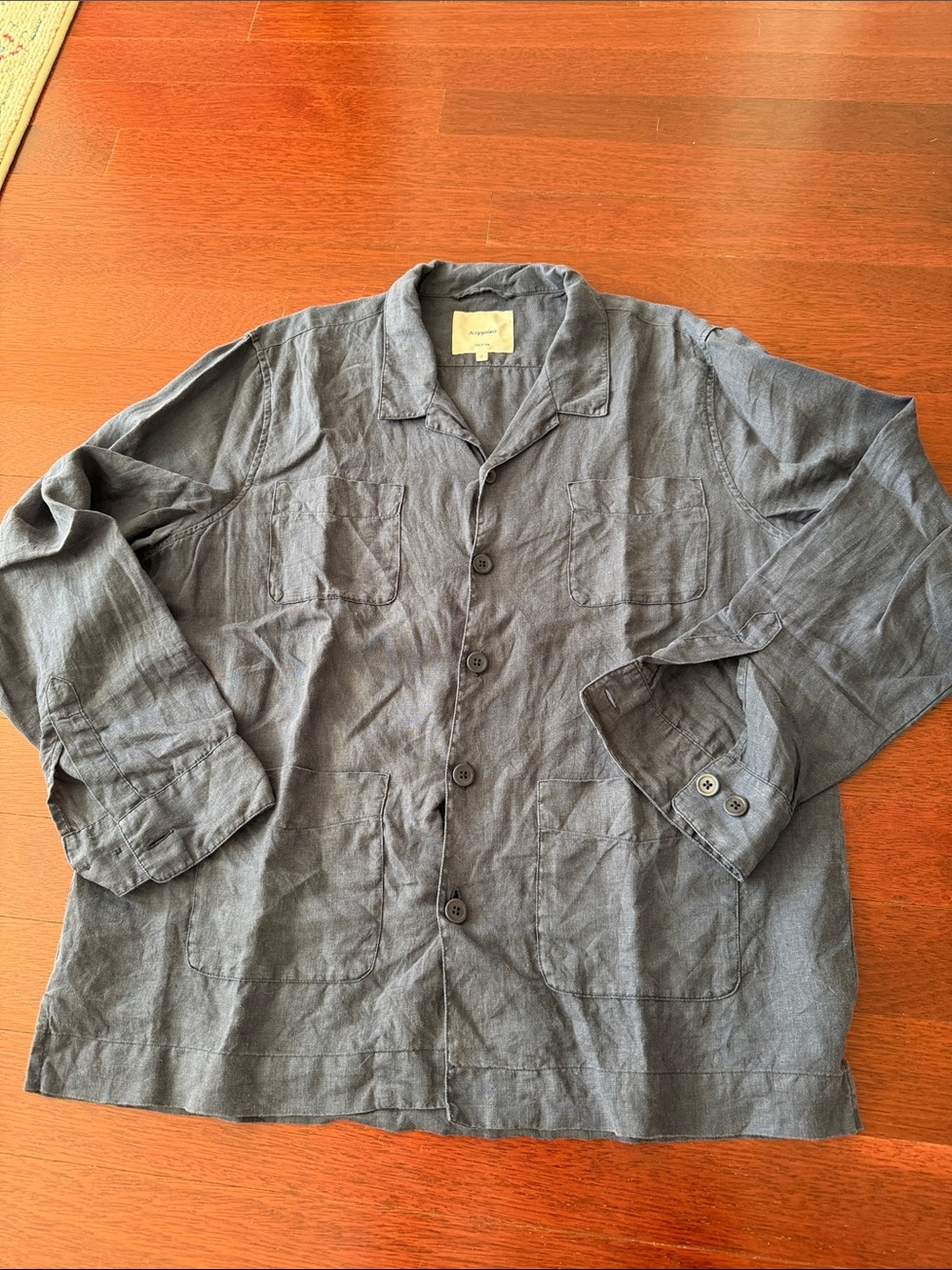 Men's Scappino Lightweight Button-Front Shirt Jacket in Navy